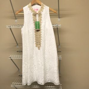 White and gold Lilly Pulitzer dress